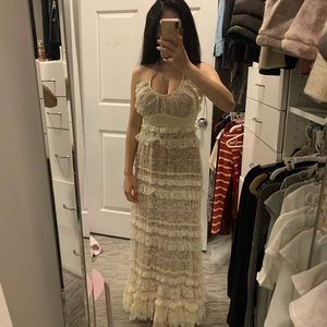 White lace prom dress